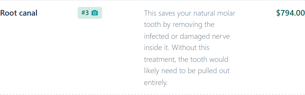 A By Region row where the #3 tooth pill contains a camera icon.